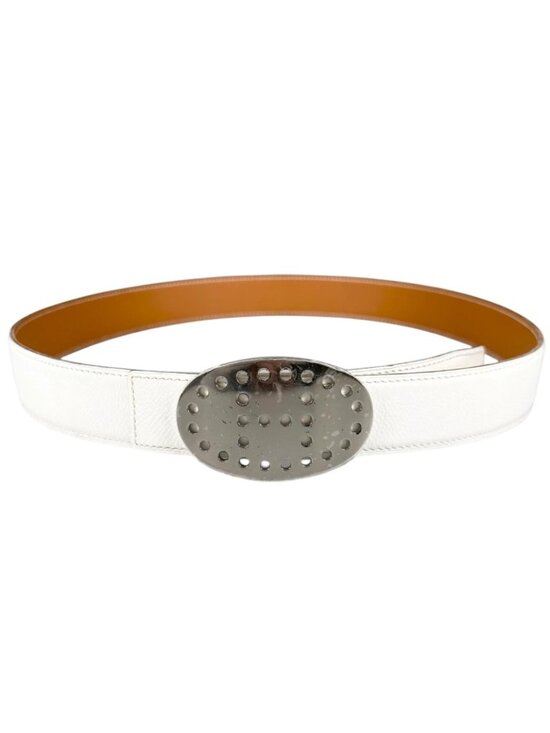 Hermes Evelyne Leather Brown White Belt Silver main image 7